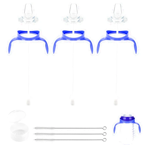 XUNICUTE Sippy Cup Soft Spout Conversion Kit for Lansinoh Baby Bottle, Toddler Transition Kit with Silicone Sippy Spout Nipple, Weighted Straw, Bottle Handle, Cleaning Brush, 3 Pack, 6m+