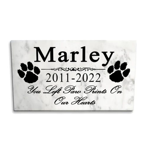 Broad Bay Dog Pet Memorial Gift Stone Solid Marble Personalized Pet Plaque Garden Marker Indoor or Outdoor Grave Headstone 12