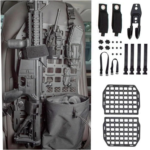 HEMSK DAYS Rigid Molle Panels for Vehicles - Heavy-Duty Aluminium Alloy Organizer for Modular Storage & Display - Eco-Friendly & Versatile - 2 Pack (11
