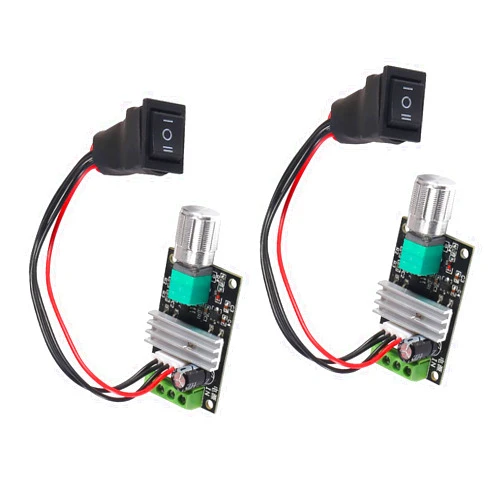 MELIFE 2 Pack 6V 12V 24V 28V 3A 80W 1203BB DC Motor Speed Controller PWM Speed Adjustable Reversible Motor Driver Switch Reversing