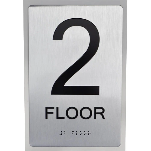 CAADASigns.com 2nd Floor SIGN- FLOOR 2 SIGN (Aluminium, Brush Silver,size 6x9) The sensation line