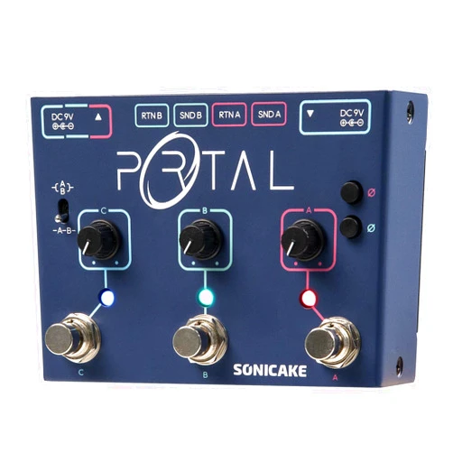 SONICAKE Active Signal Mixer, Analog Line Selector, as ABY and FX Loop, Guitar Effects Pedal with Three Channels - Portal