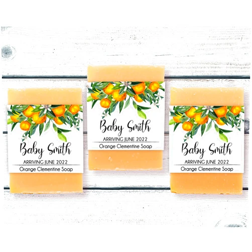 SOAP SAVANT Cutie Baby Shower Soaps, You Choose Quantity, Orange Soap Favors For Baby Shower
