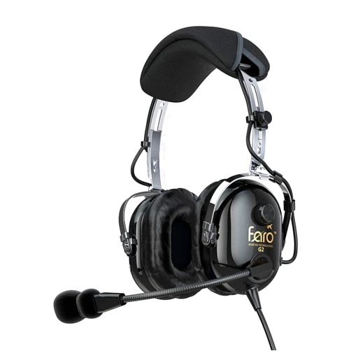Faro Aviation Faro G2 ANR (Active Noise Reduction) Premium Pilot Aviation Headset with Mp3 Input - Black