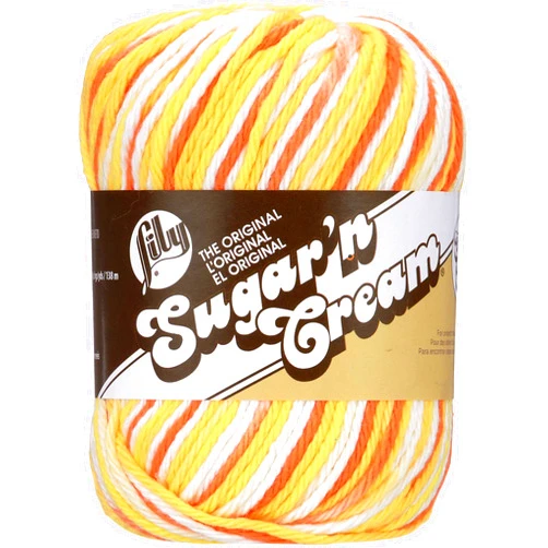 Lily Sugar'n Cream Super Size Ombres Yarn, 3 oz, Creamsicle, 1 Ball