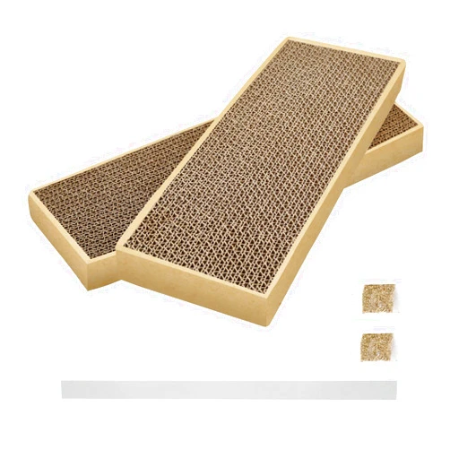 HappyFreeSX Splicing Cat Scratch Pad: Cat Scratchers for Indoor Cats and Kitten, 2 Pack Cat Scratching Pad, Cat Scratcher Cardboard, Cat Scratching Pad, Premium Scratch from Cats, Double-Sided Design