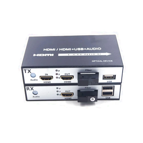 Primeda-telecom HDMI Extenders - HDMI Video/Audio Over Fiber Optic up 20Km,Transmitter and Receiver (with KVM and Loop Out)
