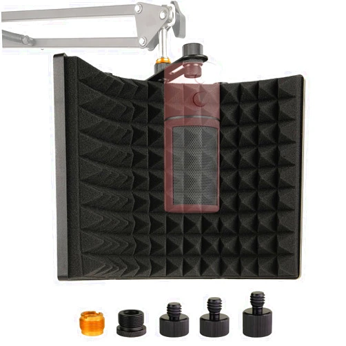 Frgyee Microphone Isolation Shield, Foldable Mic Sound Absorbing Foam for Condenser Microphone Mic Arm Stand Recording Equipment Studio, High Density Absorbent Foam to Filter Vocal by Frgyee