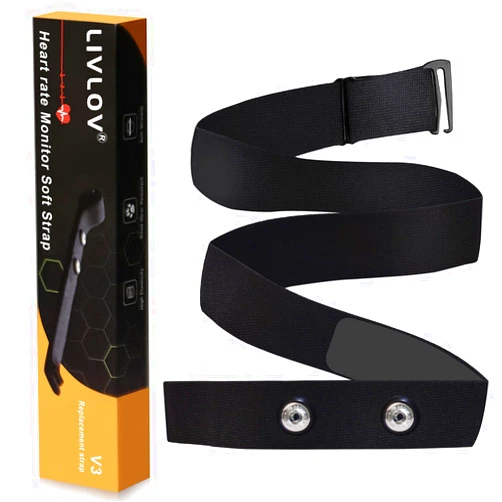LIVLOV heart Rate Monitor Chest Replacement Strap Compatible with Polar H10 H9 H7 Powr Labs Wahoo Hrm Tickr Sensor, Comfortable belt, Waterproof band and Durable, Adjustable Soft Size