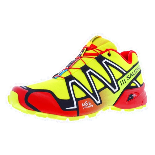 Salomon Speedcross 3 Unisex Shoes Size 9, Color: Sulphur Spring/High Risk Red/Black