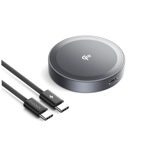 THREEKEY for MagSafe Charger, Qi2 Certified 15W Wireless Charger, Fast Charging Pad Compatible with iPhone 16 Pro Max/16 Pro/16/16 Plus/15/14/13/12 Series, Magnetic Charger with 5FT USB-C Cable, Black