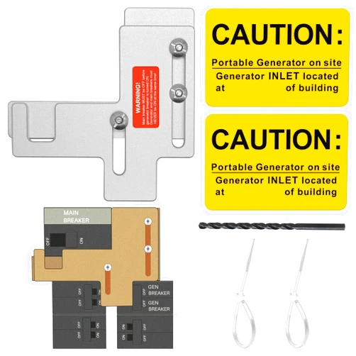 Jyxka Generator Interlock kit Suitable for Murray or Siemens 150 amp or 200 amp Panels, 7/8-1 1/4 inches Spacing Between Main and Branch Breaker, for Siemens 200 amp Interlock Kit