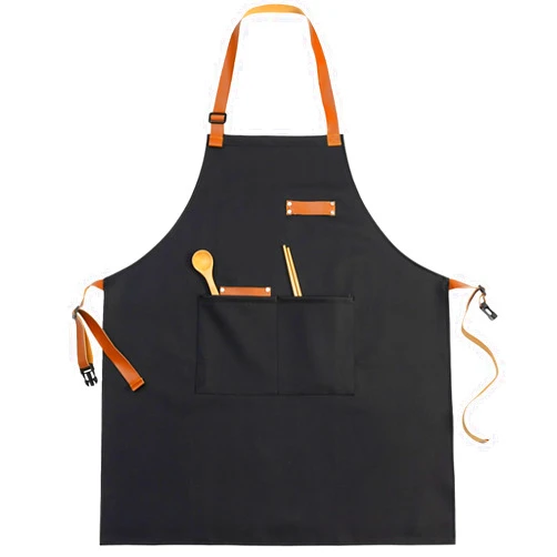 Gliitatu Waterproof Apron Chef Aprons for Women Men with Two Pockets PU Work Apron for Dishwashing Cooking