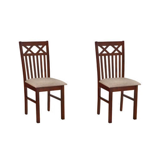 GTU Furniture Set of 2 Wood Brown/Cherry Dining Chair, Armless Chair Kitchen Solid Wood Modern Style with Fabric Cushion