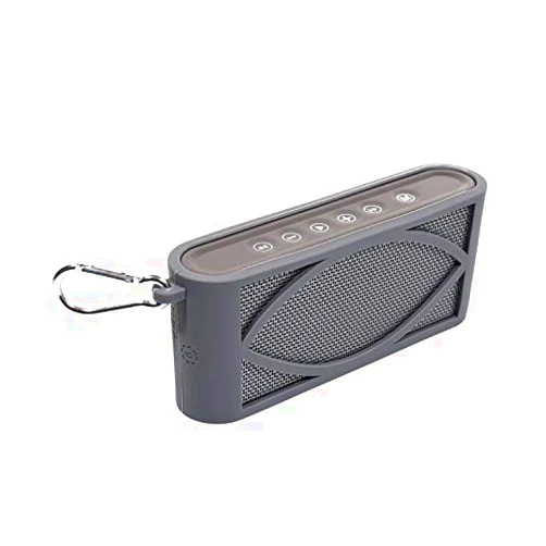 GETGEAR Customized Silicone Cover for Antimi Bluetooth Speaker,FM Radio Player,MP3 Player Stereo Portable Wireless Speaker, Shock and Shake Proof, Easy to go Carabiner (Gray)