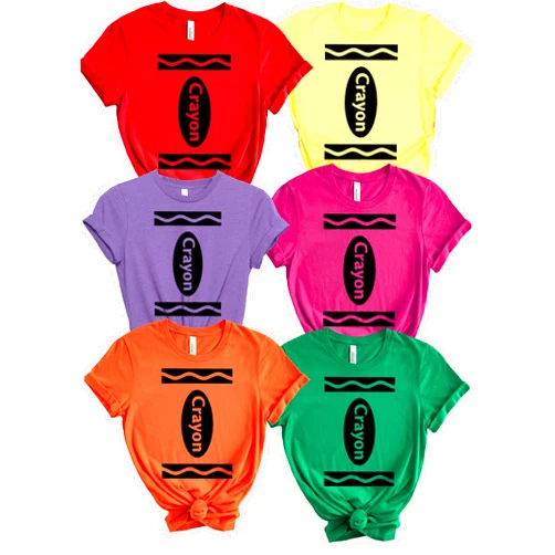 Handmade Crayon Shirt Funny Halloween Shirt Group Family Halloween Costume T Shirt Team Shirts Funny Tees Women Men Youth Toddler Plus 17 Colors