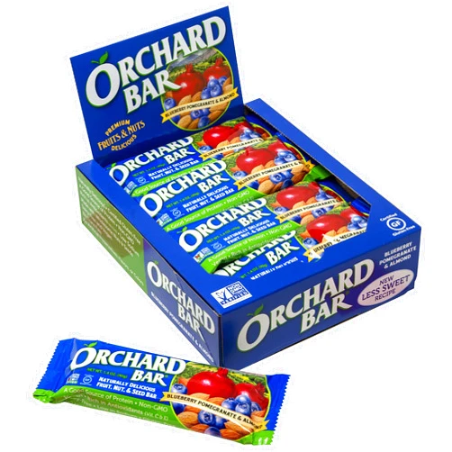 Orchard Bars Non-GMO Fruit & Nut, Blueberry Pomegranate Almond, 1.4 Oz, Pack of 12