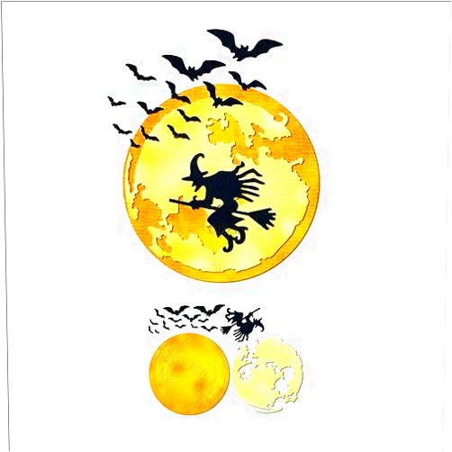 XMZZMX Halloween Full Moon Metal Cutting Dies for Card Making, Paper Embossing Die-Cuts Kit Storage Pockets Supplies, Scrapbooking Stencils