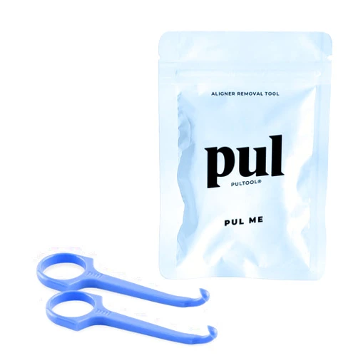 The Pultool PUL Clear Aligner Removal Tool Compatible with Invisalign Removable Braces & Trays, Retainers, Dentures and Aligners - Hygienic Oral Care Accessory, Personal Orthodontic Supplies - Blue (Pack of 2)