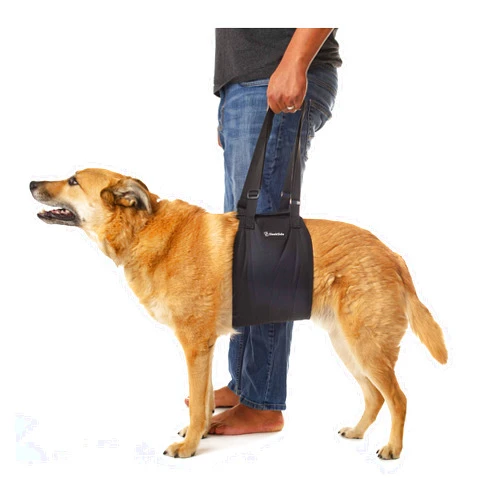 SleekSide Dog Lift Sling Harness | Heavy Duty Adjustable Sling | Easy Full Body Mobility | Support for Elderly, Senior Dogs with Front/Rear Leg, Knee, Joint, Hip Injuries (XX-Large) Black