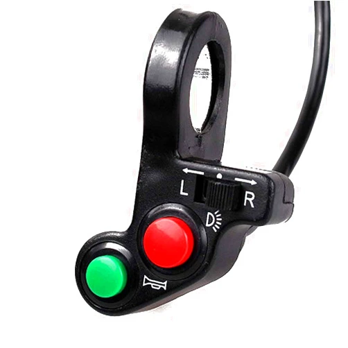 Z.L.FFLZ 3 in 1 7/8 Inches Motorcycle Switch Electric Start Faint Turn Sign Horn ON/Off Button for 22mm Dia Handlebars Parts (Color : Black)