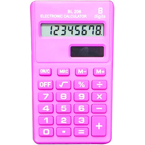 Htppzjr Pink 8 Digits Portable Calculator Mini Calculator Digital Desktop Portable Pocket Candy Color Calculator Reliable ABS Pocket Size Handheld Calculator Office Supplies Basic Office Calculators