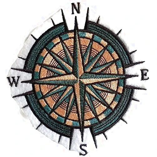 BeyondVision Ocean Calling Custom and Unique[ Mariner's Compass ] Embroidered Iron On/Sew Patch [5