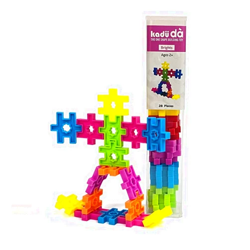 Incredibly Interconnectable Toys KADU DA Brights 28 Piece Set - STEM/STEAM Building + Construction Toy, for Open + Imaginative Play