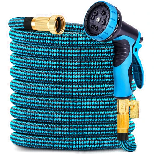 DayisTools Expandable Garden Hose 100 ft, 2024 New No Kink Retractable Water Hose 100ft with 10 Pattern Spray Nozzle, Extra Strong Brass Connectors, Reinforced Expanding Latex Core, Ultra Lightweight & Flexible