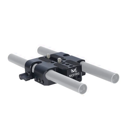 NICEYRIG 15mm Rod Baseplate Multi-purpose Tripod Base Plate Applicable for DSLR Camera Cinema Carmcorder [New Version] - 455