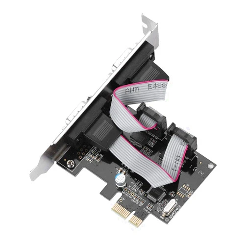 Cuifati 2 Port PCIe Serial Expansion Card,2 Port PCI Express 1.0 x 1 to Industrial DB9 COM RS232 Converter Adapter Controller，PCI-E to RS232 2-Port Serial Port Converter for Desktop PC