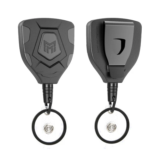 MNGARISTA Heavy Duty Retractable Keychain with Belt Clip, Retractable ID Badge Reel, Retractable Badge Holder with 31.5” Steel Cord and Key Ring, 9.0oz, 2-Pack