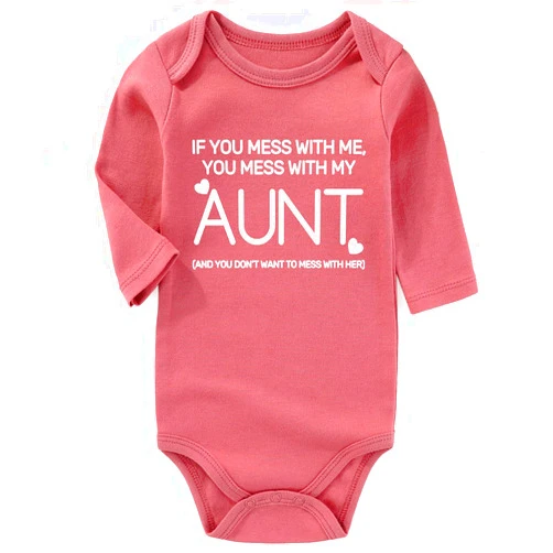 AIZFFZY if you mess me you mess my Aunt Baby Clothes Boy baby girl auntie outfits auntie sayings