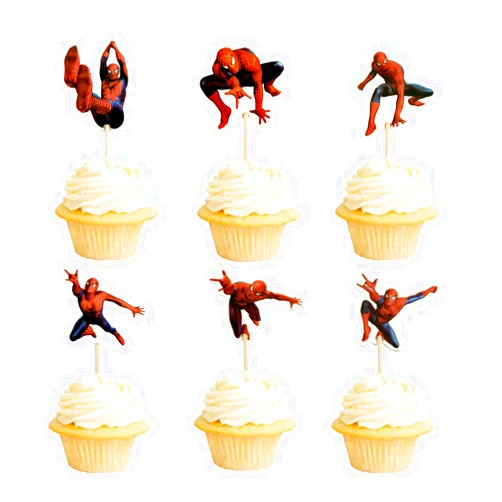 Zlhcgd 48PCS Spiderman Cupcake Toppers for Kids Birthday Party Cake Decoration