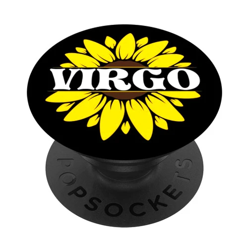 Shertvibes Zodiac Astrology Astrological Signs Virgo Season Zodiac Horoscope Sunflower Birthday Men Women PopSockets Swappable PopGrip