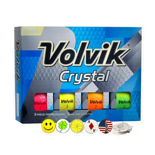 Volvik Crystal 3-Piece Premium Color Golf Balls Gift Set Bundle