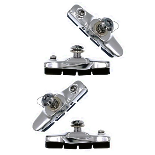 Gekors 2 Pairs Road Bike Brake Shoes, 55mm Durable Brake Pads with Lightweight Alloy Holder, Compatible with Shimano, SRAM, Tekto & Other Caliper Brakes