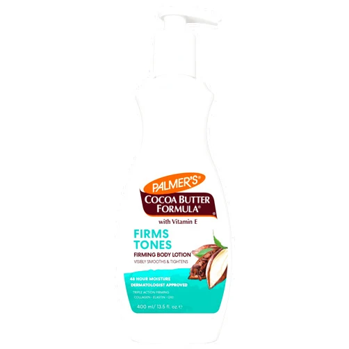 Palmer's Cocoa Butter Formula Skin Firming Body Lotion, Toning & Tightening Cream with Q10, Collagen & Elastin, Pump Bottle, 13.5 Oz.