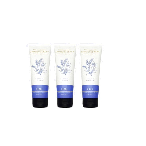 Bath & Body Works Aromatherapy Sleep Lavender + Vanilla Body Cream with Natural Essential Oils, 8 oz each - 3 Pack
