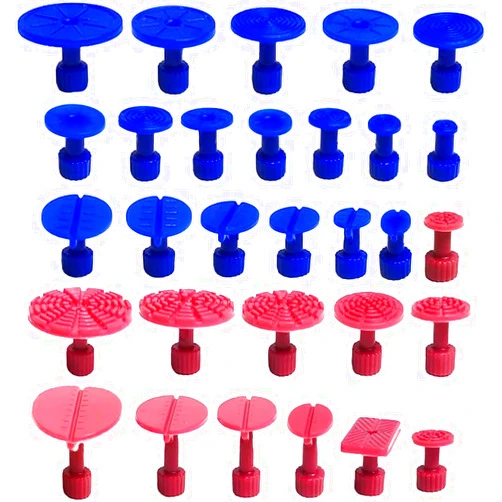 Hyamass 30Pcs Car Body Paintless Dent Removal Kit Puller Tabs Dent Repairs Tool Set Suction Cup Glue Tabs Auto Dent Puller with Hail Dent Removal Kit