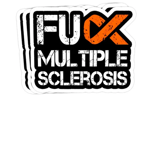 Chilli Purple Fuck Multiple Sclerosis, MS Support Ribbon Gift Decorations - 4x3 Vinyl Stickers, Laptop Decal, Water Bottle Sticker (Set of 3)