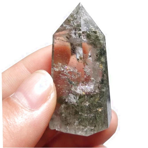 BAWHO Natural Garden Phantom Quartz Tower Crystal Stone Point for fengshui Decoration QINTINYIN (Size : 8-9cm)