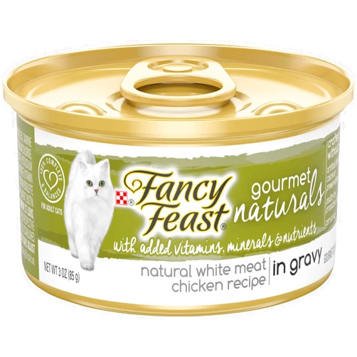 Fancy Feast Purina Fancy Feast Wet Cat Food Gourmet Naturals White Meat Chicken Recipe in Wet Cat Food Gravy - (Pack of 12) 3 oz. Cans