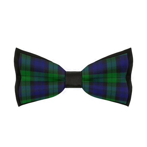 WEEDKEYCAT Black Watch Plaid Classic Men's Bow Ties Adjustable Length Bowtie for Weddings Dances Parties