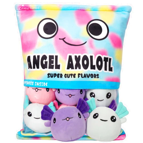 NUKBIL Axolotl Plush Pillow Throw Pillow, Cute Axolotl Plush Toys Doll, Stuffed Axolotl Gift for Kids, Birthday, Christmas, Baby Shower (6 pcs, Colorful)
