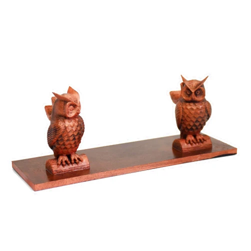 Handmade Magic Wand Display Stand with Owls (Copper)