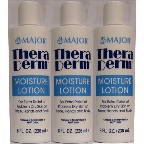 MAJOR Thera Derm Lotion Generic for Keri Original Body & Face Moisturizing Lotion for Dry Skin 8 oz per Bottle Pack of 3 Total 24 oz