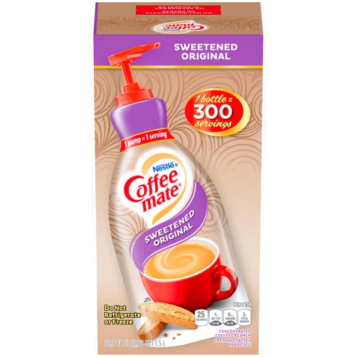 Nestle Coffee mate Coffee Creamer, Sweetened Original, Concentrated Liquid Pump Bottle, Non Dairy, No Refrigeration, 50.7 oz