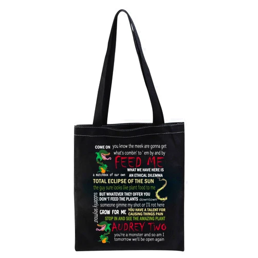 XYANFA Little Shop Seymour Inspired Tote Bag Horror Movie Fans Gift Seymour Horror Musical shopping Bag Broadway Musical Gift