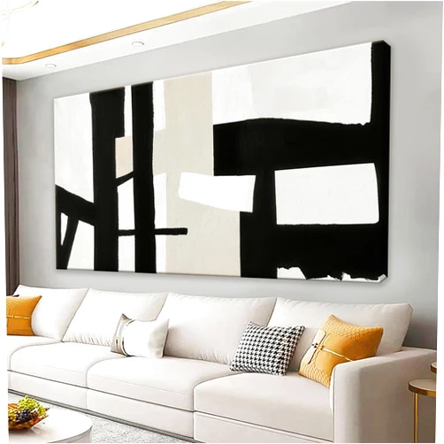 QSQ Abstract Black And White Wall Art Painting Canvas Art Wall Decor 20